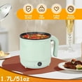 thumbnail image 3 of Hot Pot Electric With Steamer,Rapid Ramen Cooker,1.7L Mini Portable Self Heating Electric Pot For Cooking Noodles Steak Pasta,Shabu Shabu Hotpot Pot Electric Dorm Lazy Pot,Non-Stick Green, 3 of 10