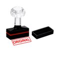 thumbnail image 1 of Uxcell Black Plastic Stamp Self Inking Red Ink Office Stamps Pre Inked Message Stamp 1.8'' x 0.8'' Original, 1 of 6