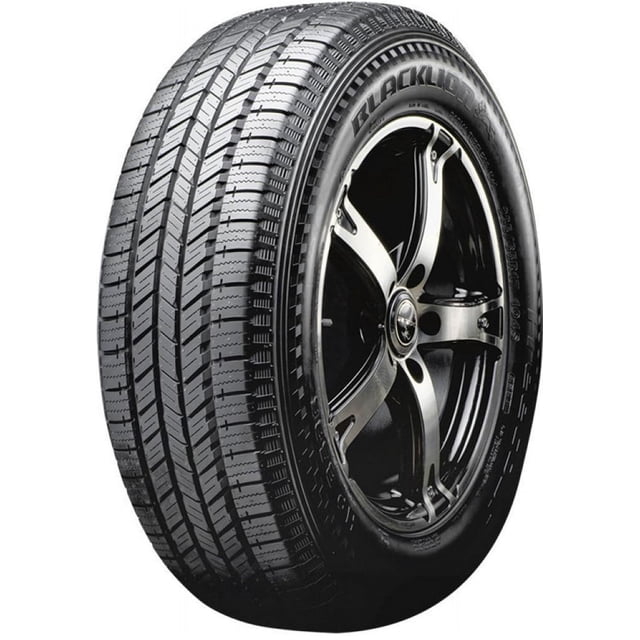 llanta blackhawk hh11 225/50r17 94v neumático negro 225/50R17, vista 3/4 frontal con banda de rodadura simétrica que muestra cuatro canales longitudinales y bloques transversales, flanco con el texto BLACKHAWK y rin de 5 radios en acabado negro; adecuada para reemplazo en rines 17.