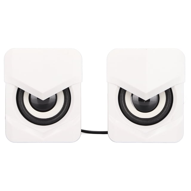 Desktop Speaker, Attractive Easy To Operate Save Space Multi Purpose Compact Desktop Mini LED Speaker for PalyStation4 for Computer for Home White