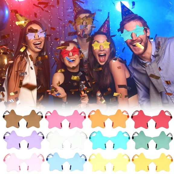 Djunllk Funny Sunglasses for Adults Womens Men Frameless Lightweight Decorative Star Slim Sunglasses for Pool Beach Party