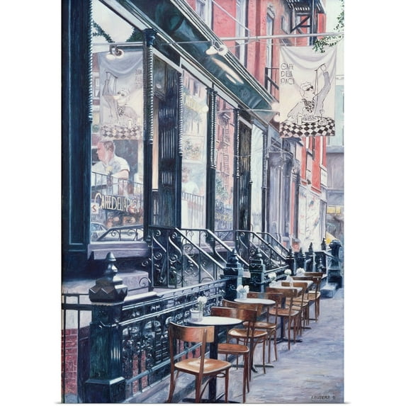 Great BIG Canvas | Rolled Anthony Butera Poster Print entitled Cafe Della Pace, East 7th Street, New York City, 1991