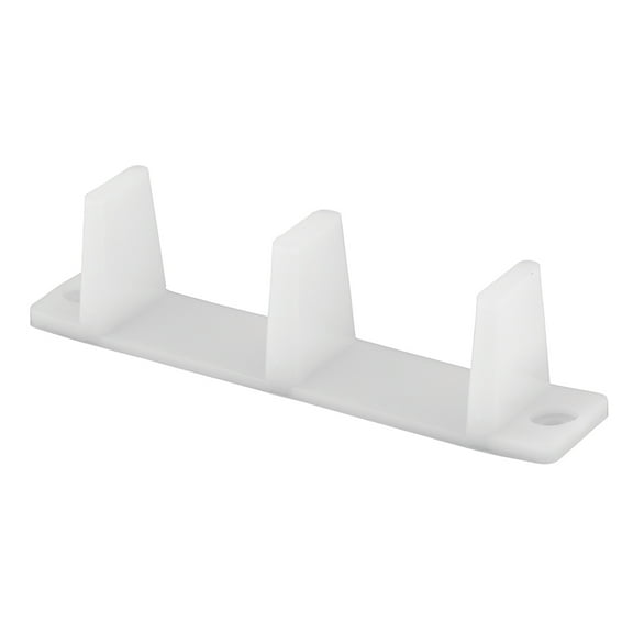 Sliding Closet Door Bottom Guide, 4-3/16 in., Plastic, White (2-Pack)
