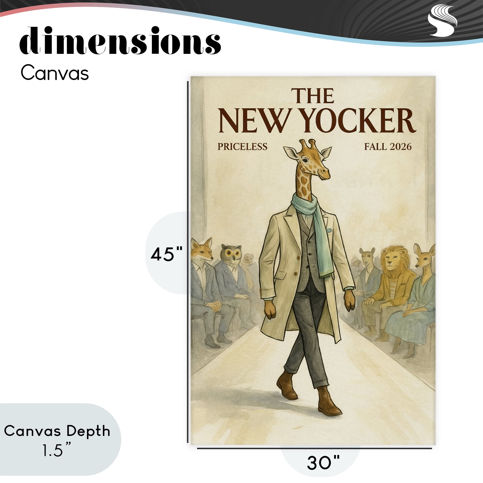 Stupell Industries New Yocker Giraffe Model Canvas Wall Art, design by Grotto Studios
