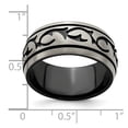 thumbnail image 2 of Black Titanium and Titanium Brushed 10mm Band Size 10 Ring for Women and Men - 6.4 Grams, 2 of 2