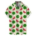 thumbnail image 3 of Rovga Shirts For Men Solid Color Summer Pineapple Printing Hawaii Short Sleeve Shirts Tops Green Dailywear,Size:L, 3 of 4