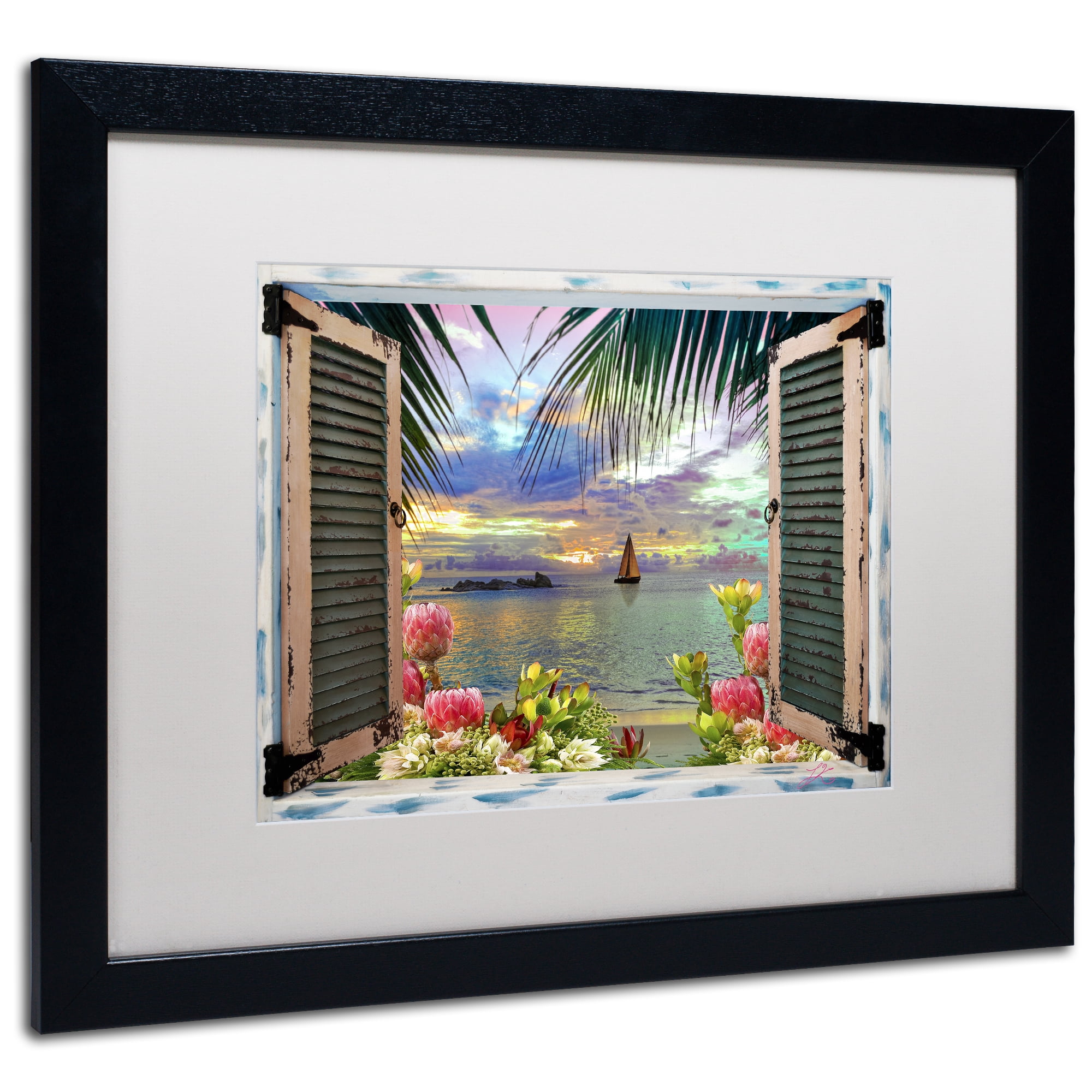 Trademark Fine Art 'Window to Paradise III' Matted Framed Art by Leo Kelly