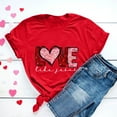 thumbnail image 2 of GA WEIHUA Flash Deals,Womens Love Heart Raglans T-Shirts Casual Short Sleeve Valentine's Day Graphic Tees Tops Cute Graphic T Shirts Fashion Gifts for Her(Red,XL), 2 of 7