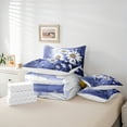 thumbnail image 6 of Homewish Cute Cartoon Daisy 7 Pieces Bedding Comforter Set,Rustic Flower Butterfly Full Bedding Set,White Blue Fitted Sheet Flat Sheet For Girls Kids,Microfiber Bedroom Decor Reversible, 6 of 8