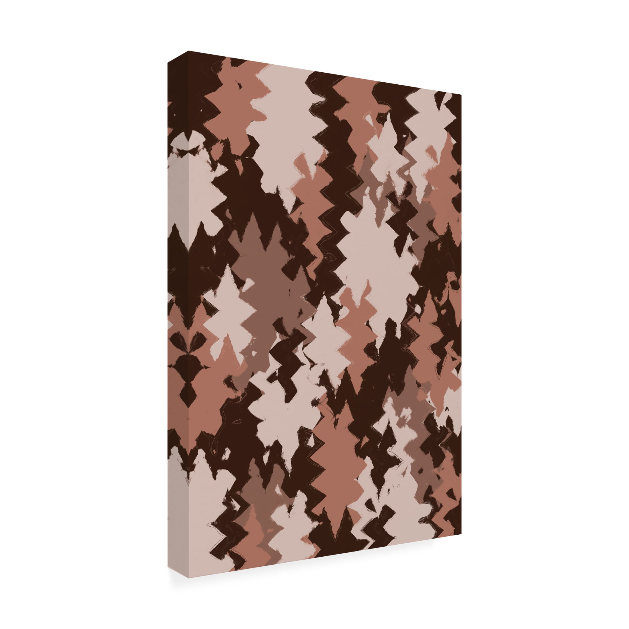 Canvas Wall Art - Treechild 'Brown Beige Zig Zag Pattern' Wall Art for Living Room, Bedroom, or Office D?cor by Trademark Fine Art - 16 x 24 Inches