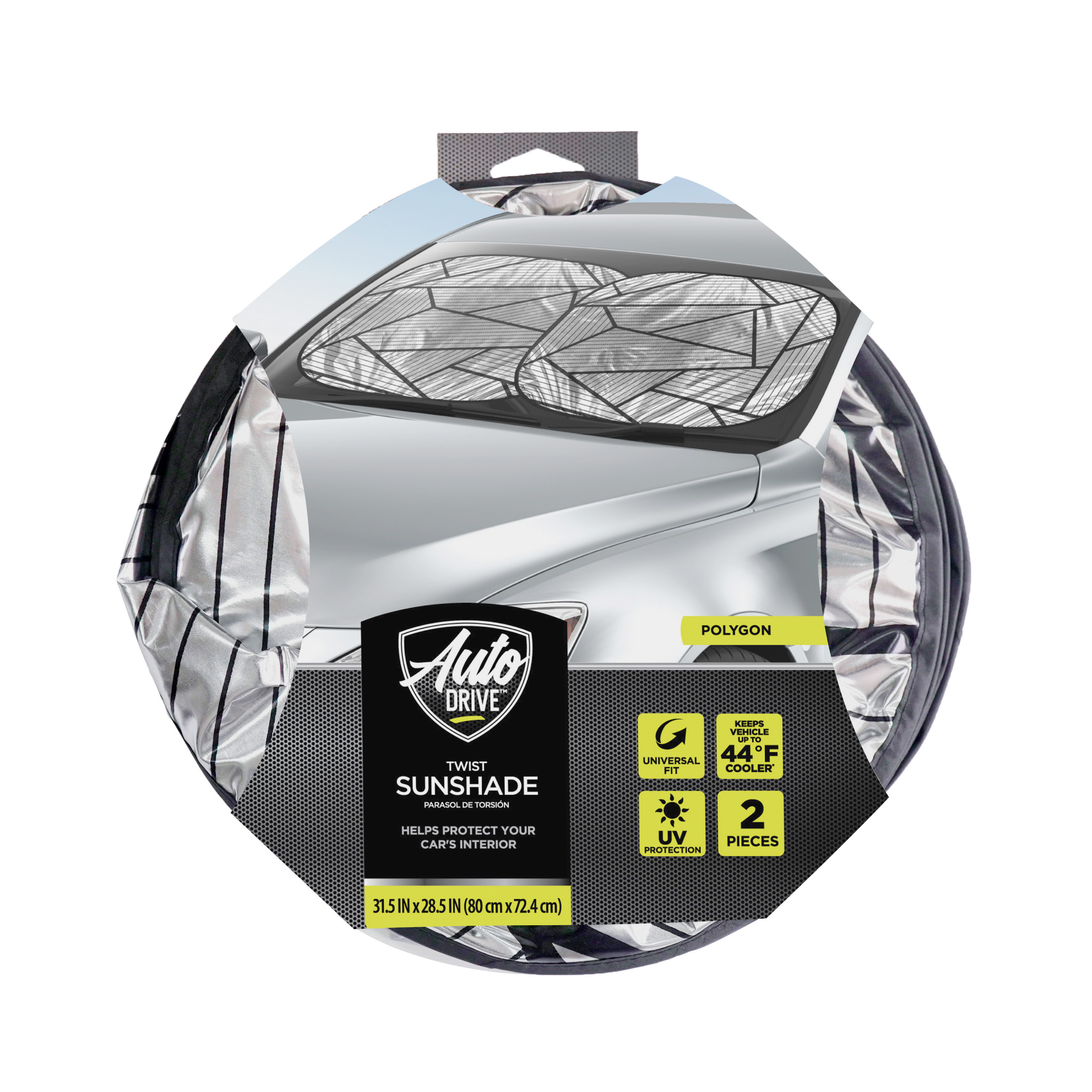 Auto Drive Polygon Universal Fit Twist Sunshade photo 8