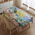 thumbnail image 2 of Pioneer Flower Floral Print Pattern Rectangle Tablecloth 60"x84",Waterproof Polyester Rectangle Table Cloth, Wipeable Spillproof Polyester Tablecloth for Dining, Camping, Indoor and Outdoor, 2 of 5