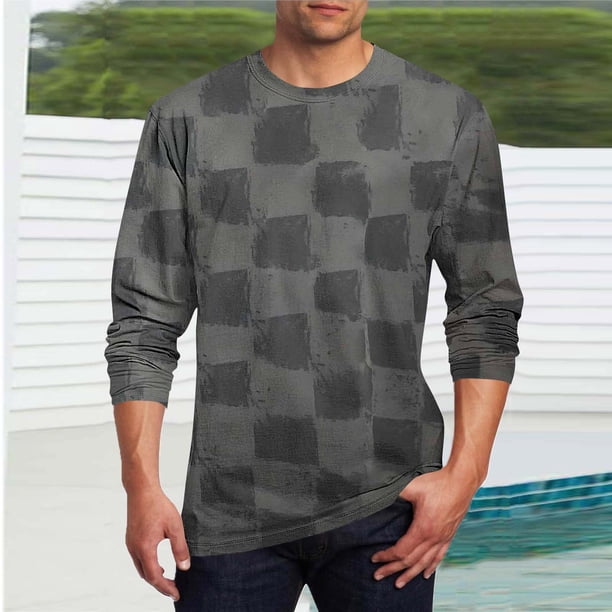 Blusas y camisas de manga larga con cuello redondo para hombre, camisetas casuales con estampado de moda, blusas de manga larga con cuello redondo, blusas para hombre, blusa de poliéster