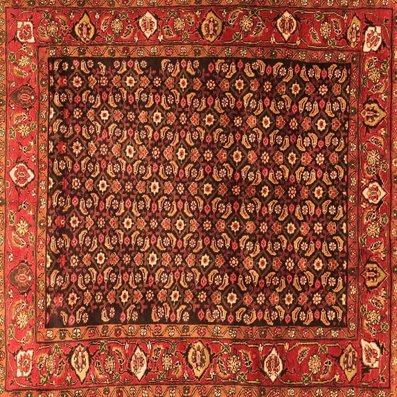 Ahgly Company Indoor Square Persian Orange Traditional Area Rugs, 6' Square