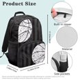 thumbnail image 7 of Uorisanigo Kids Backpack 17 Inch, Durable and Lightweight Bookbag for Girls Boys, Large Capacity Casual Daypack with Adjustable Shoulder Straps Black Basketball Pattern, 7 of 7