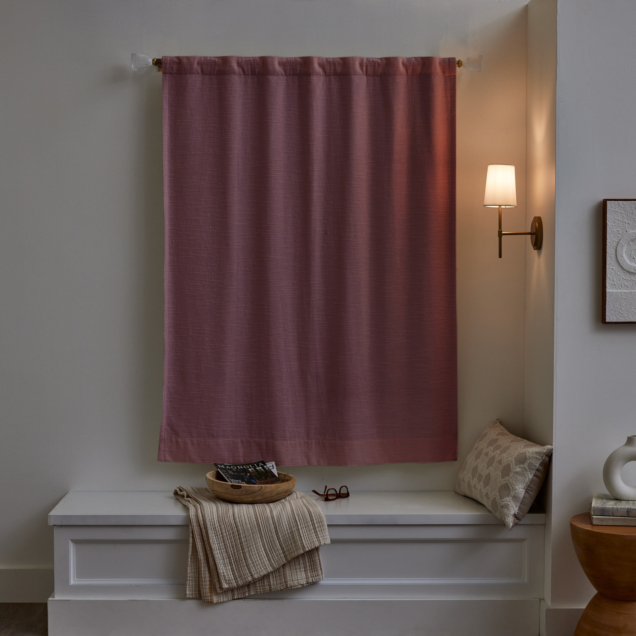 Better Homes & Gardens Textured Solid Chenille Blackout Single Curtain Panel, Violet Gem, 50"W x 63"L