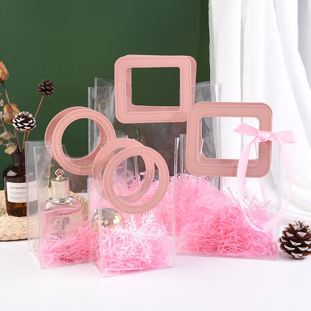 Bolsa de mano de PVC de estilo simple Bolsa de mano transparente Bolsa de mano para dulces navideños