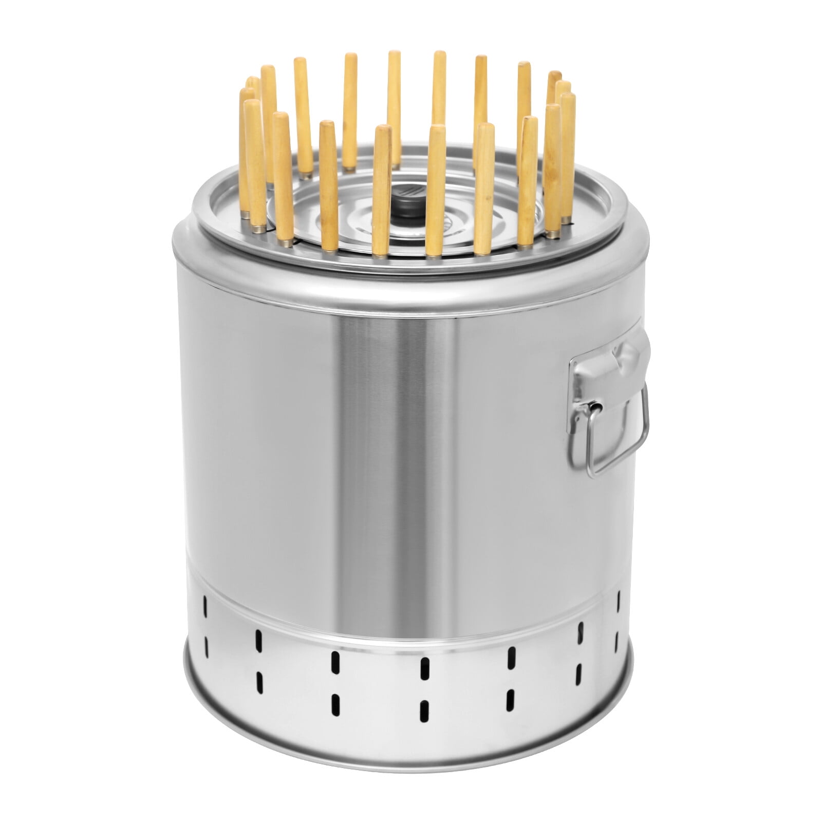 50 Skewers Portable Stainless Steel Charcoal Grill Large BBQ Grill Barrel with Skewers for Outdoor Camping Backyard Travel