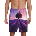 thumbnail image 1 of Fotbe Lavender Field Sunset Pantalones Cortos de Pijama para Hombre, Ropa de Dormir, Pantalones de Pijama Cortos para Hombre-Medium, 1 of 6