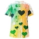 thumbnail image 4 of Camisas de Manga Corta para las Mujeres Impresión Cuello Redondo Suéter Encaje Blusa, Top Casual para el Hogar Y Diario, 4 of 8