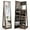 Brown, variant on Costway Mirrored Jewelry Cabinet Lockable Standing Storage Organizer with Shelf White
