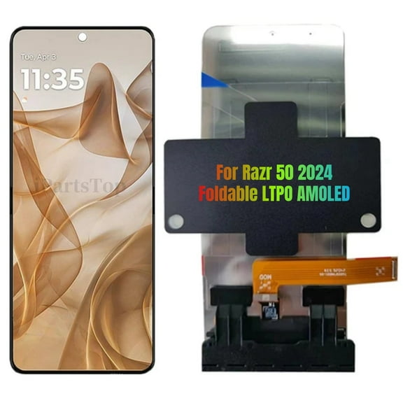 iPartsTop Replacement Foldable AMOLED Display Touch Screen Assembly Compatible With Motorola Razr 50 2024 Black Repair Parts