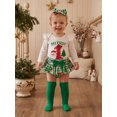 thumbnail image 3 of RUINIXCW Newborn Baby Boy Girl My First Christmas Outfit Infant Girls Fall Winter Clothes Letters Romper and Plaid Skirt Headband Long Socks 4Pcs Set, 3 of 10