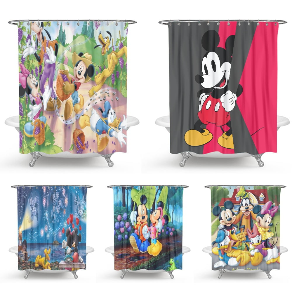 Cute Mickey Mouse Waterproof Cute Shower Curtain Retro Waterproof