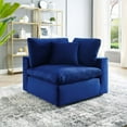 thumbnail image 2 of Accent Chair, Velvet, Blue Navy, Modern Contemporary Urban Design, Living Lounge Room Hotel Lobby Hospitality, 2 of 7