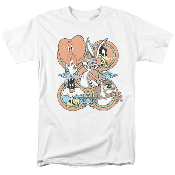 Looney Tunes Screen Stars Adult 18/1 T-Shirt White