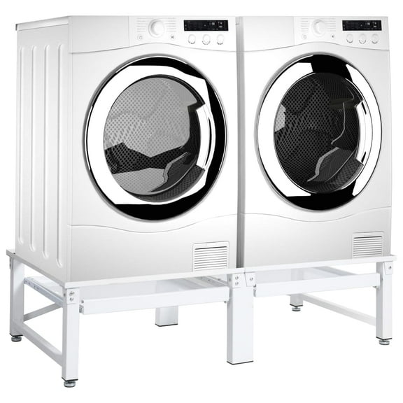 vidaXL Washing and Drying Machine Pedestal with Pull-out Shelves White