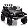 thumbnail image 1 of Ourlova 24V 7AH Kids Ride-On 2-Seater Electric Vehicles, 2WD/4WD, Remote Control, Suspension, LED Lights, MP3, Back Storage - Black, 1 of 7