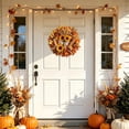 thumbnail image 4 of Fall Thanksgiving Wooden Wreath Sign Flat Printed Maple Pumpkin Harvest Wall Decor 11.8 Inch for Front Door Porch Window Mantel Indoor Outdoor, 4 of 6