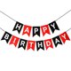 thumbnail image 1 of Banderín de flores de cola de pez con letras de feliz cumpleaños en bronce y cola de golondrina pequeña, 1 of 6