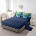 thumbnail image 5 of Manfei American Football Bedding Comforter Set 7 Pieces for Kids Teens, Rugby Helmet Queen Bedding Sets, Blue Orange Graffiti Splash Queen Sheet Sets, Super Cozy Room Decor, 5 of 8