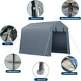 thumbnail image 2 of Riedhoff Outdoor Storage Shed, Portable Carport 6' x 6' x 7', for Motorcycle & Bike, Dark Blue, 2 of 7