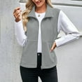 thumbnail image 5 of Diufon Womens Fleece Vest Lightweight Sleeveless Lapel Full Zip Jackets Soft Winter Warm Outerwear with Pockets, 5 of 9