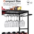 thumbnail image 4 of Modern 3-Tier Kitchen Rolling Wine Cart Glass Stemware Rack Wine Bottle Holders, 4 of 9