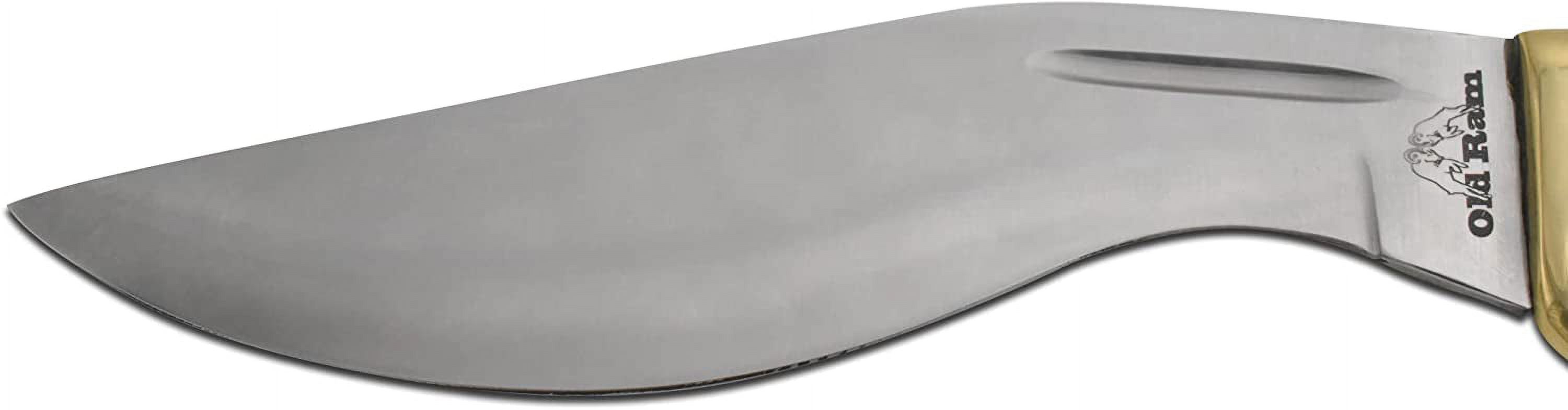 Old Ram Handmade Brass Pommel Kukri Style Hunting Knife with Sheath