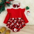 thumbnail image 4 of NLOMOCT Newborn Girl Outfits Long Sleeve Romper for Baby Girl Fall Winter One Piece Baby Rompers Girl Printed Casual Infant Bodysuit Brown,6-12 Months, 4 of 7