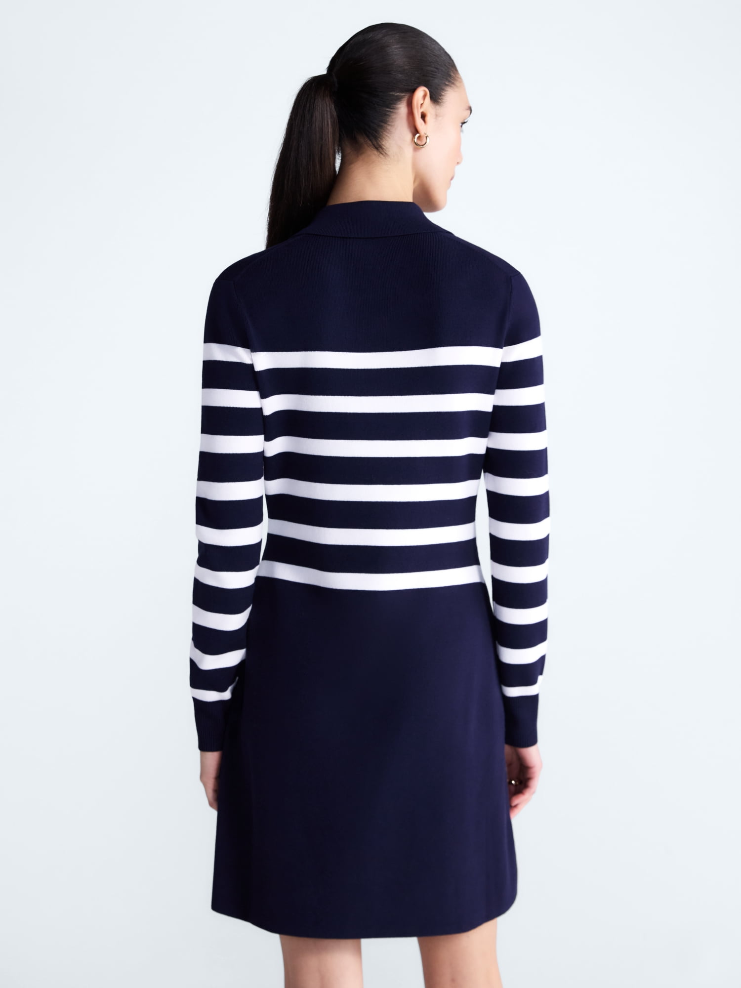 Free Assembly Women's and Women's Plus Polo Sweater Dress with Long Sleeves, Sizes XS-4X