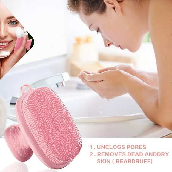 Tuscom Gentle Exfoliating Facial Scrub Brush for Sensitive Skin - Soft Bristles, Ergonomic Handle, Deep Cleansing to Remove Dead Skin & Unclog Pores, Portable Travel-Friendly Face Cleansing Tool