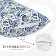 thumbnail image 3 of Daiia Blue Paisley Bedding Waterproof Pillow Protector Zippered Queen – Bed Bug Proof Pillow Encasement-16"x24", 3 of 6