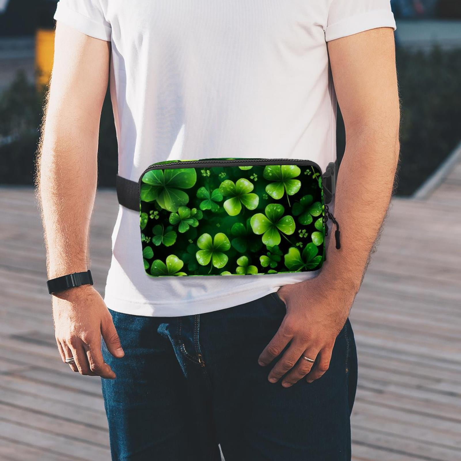 St. Patrick's Day Lightweight Adjustable Belt Bag with Extension Strap - Unisex Running Waist Bag