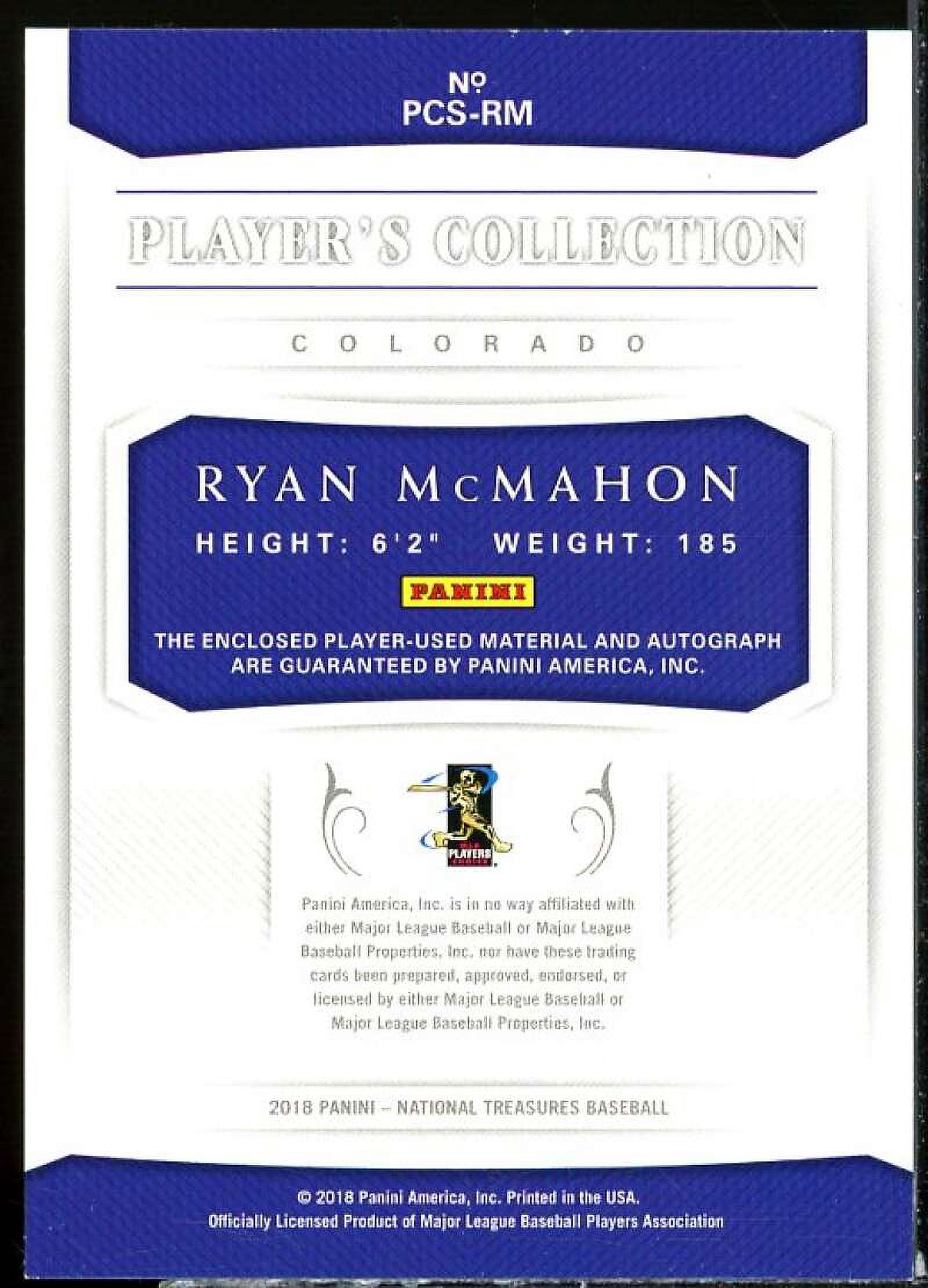 McMahon 2018l Treasures Player's Collection Triple Material Signatures Gold #15