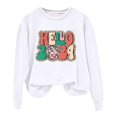 thumbnail image 2 of Gibobby Sudadera Navidad Mujer Otoño e Invierno Adecuado Navidad Estampado O Cuello Casual Manga Larga Camisas De Entrenamiento Blusa Suelta(Blanco,G), 2 of 4
