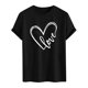 thumbnail image 3 of Tops para hombre, blusas y camisas de cuello redondo y manga corta para hombre. Camiseta/camisa informal de cuello redondo y manga corta con estampado de corazones para hombre. Tops de poliéster para, 3 of 4