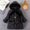 Black, variant on Lilgiuy Little Girls Cotton-padded Coat Casual Solid Thickened And Velvet Medium-length Gloves Winter Hooded Coat for 6-7 Years
