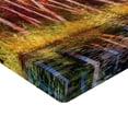 thumbnail image 2 of Ambesonne Forest Fitted Sheet, Autumn Trees by Lake, Full Size, Grink Purple, 2 of 3