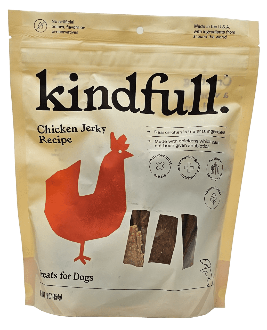 Kindfull Chicken Jerky Dog Treats, 16 Ounces